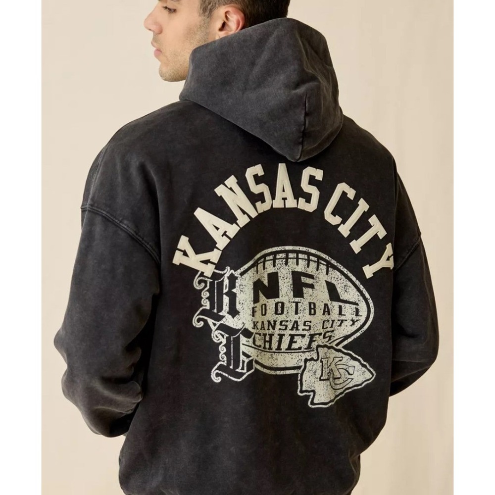 Pro Standard NFL Kansas City Chiefs Medium Black Acid Wash Hoodie Streetwear